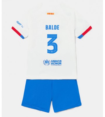 Barcelona Alejandro Balde #3 Segunda Equipación Niños 2023-24 Manga Corta (+ Pantalones cortos)